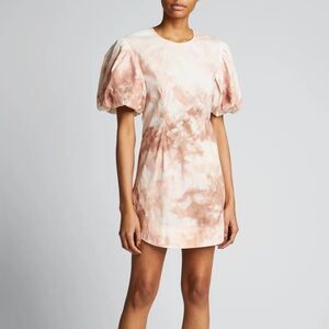 A.L.C. Jess Tie-Dye Puff-Sleeve Short Dress